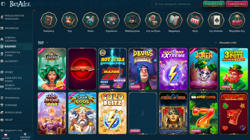 BetAlice Casino – Nowe Kasyno 2025! Recenzja, Bonusy i Opinie